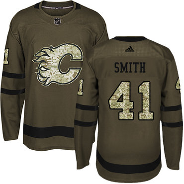 Personalized Youth Calgary Flames #41 Mike Smith Green Salute to Service Stitched NHL Jersey