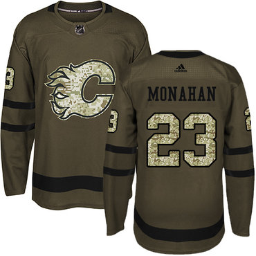 Personalized Youth Calgary Flames #23 Sean Monahan Green Salute to Service Stitched NHL Jersey