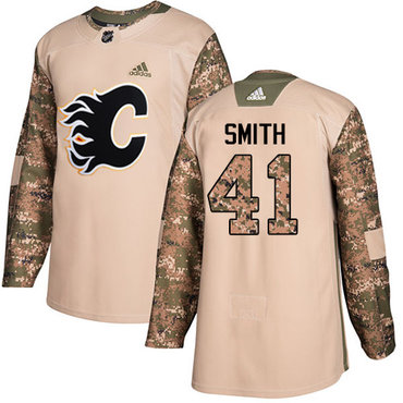 Personalized Youth Calgary Flames #41 Mike Smith Camo Authentic 2017 Veterans Day Stitched NHL Jersey