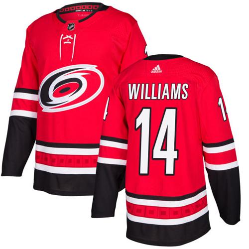 Personalized Youth Carolina Hurricanes #14 Justin Williams Red Home Authentic Stitched NHL Jersey