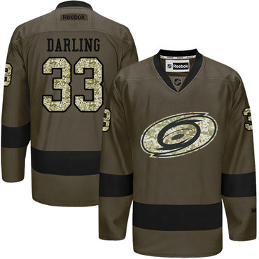 Personalized Youth Carolina Hurricanes #33 Scott Darling Green Salute to Service Stitched NHL Jersey