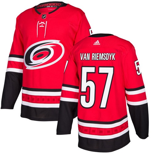 Personalized Youth Carolina Hurricanes #57 Trevor Van Riemsdyk Red Home Authentic Stitched NHL Jersey