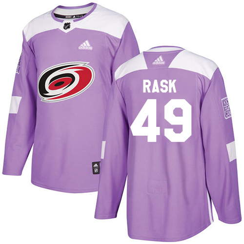 Personalized Youth Carolina Hurricanes #49 Victor Rask Purple Authentic Fights Cancer Stitched NHL Jersey