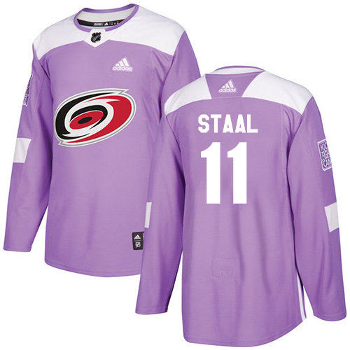 Personalized Youth Carolina Hurricanes #11 Jordan Staal Purple Authentic Fights Cancer Stitched NHL Jersey