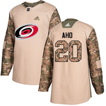 Personalized Youth Carolina Hurricanes #20 Sebastian Aho Camo Authentic 2017 Veterans Day Stitched NHL Jersey