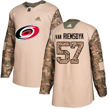 Personalized Youth Carolina Hurricanes #57 Trevor Van Riemsdyk Camo Authentic 2017 Veterans Day Stitched NHL Jersey