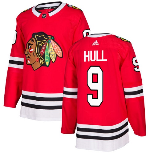 Personalized Youth Chicago Blackhawks #9 Bobby Hull Red Home Authentic Stitched NHL Jersey