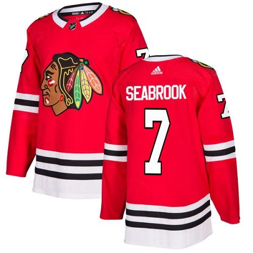 Personalized Youth Chicago Blackhawks #7 Brent Seabrook Red Home Authentic Stitched NHL Jersey