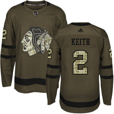 Personalized Youth Chicago Blackhawks #2 Duncan Keith Green Salute to Service Stitched NHL Jersey