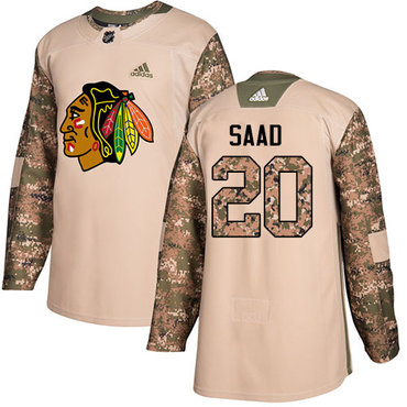 Personalized Youth Chicago Blackhawks #20 Brandon Saad Camo Authentic 2017 Veterans Day Stitched NHL Jersey