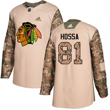 Personalized Youth Chicago Blackhawks #81 Marian Hossa Camo Authentic 2017 Veterans Day Stitched NHL Jersey