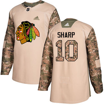 Personalized Youth Chicago Blackhawks #10 Patrick Sharp Camo Authentic 2017 Veterans Day Stitched NHL Jersey
