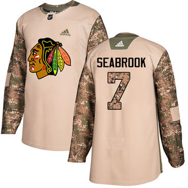 Personalized Youth Chicago Blackhawks #7 Brent Seabrook Camo Authentic 2017 Veterans Day Stitched NHL Jersey
