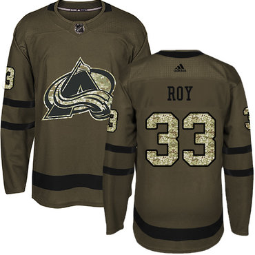Personalized Avalanche #33 Patrick Roy Green Salute to Service Stitched Youth NHL Jersey