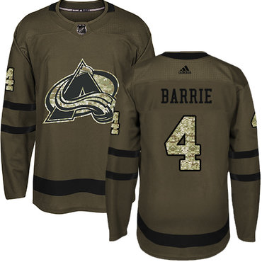 Personalized Avalanche #4 Tyson Barrie Green Salute to Service Stitched Youth NHL Jersey