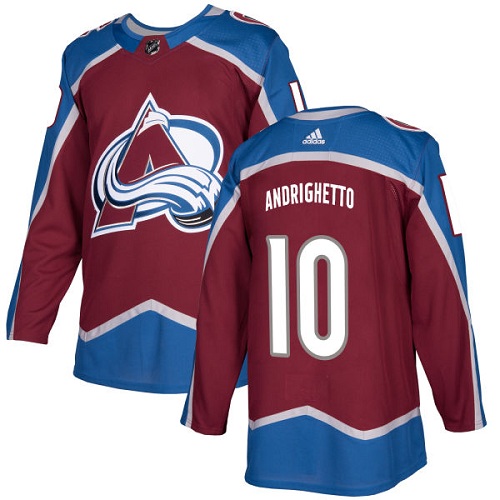 Personalized Avalanche #10 Sven Andrighetto Burgundy Home Authentic Stitched Youth NHL Jersey