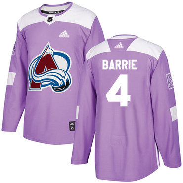 Personalized Avalanche #4 Tyson Barrie Purple Authentic Fights Cancer Stitched Youth NHL Jersey