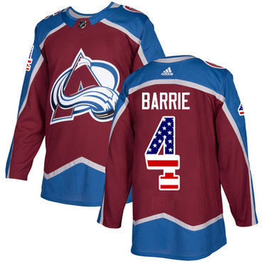 Personalized Avalanche #4 Tyson Barrie Burgundy Home Authentic USA Flag Stitched Youth NHL Jersey