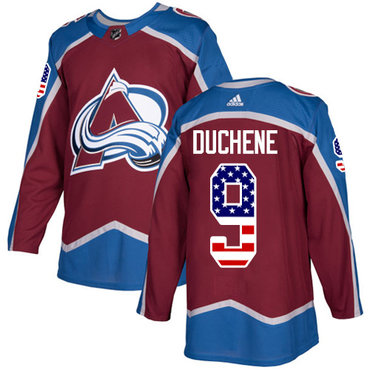 Personalized Avalanche #9 Matt Duchene Burgundy Home Authentic USA Flag Stitched Youth NHL Jersey