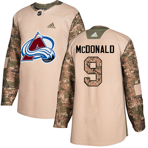Personalized Avalanche #9 Lanny McDonald Camo Authentic 2017 Veterans Day Stitched Youth NHL Jersey