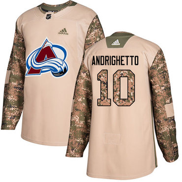 Personalized Avalanche #10 Sven Andrighetto Camo Authentic 2017 Veterans Day Stitched Youth NHL Jersey