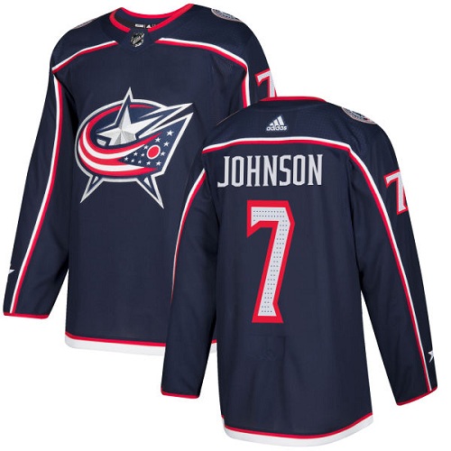 Personalized Youth Columbus Blue Jackets #7 Jack Johnson Navy Blue Home Authentic Stitched NHL Jersey