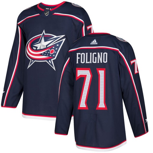 Personalized Youth Columbus Blue Jackets #71 Nick Foligno Navy Blue Home Authentic Stitched NHL Jersey