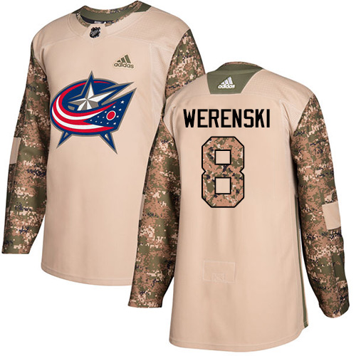 Personalized Youth Columbus Blue Jackets #8 Zach Werenski Camo Authentic 2017 Veterans Day Stitched NHL Jersey