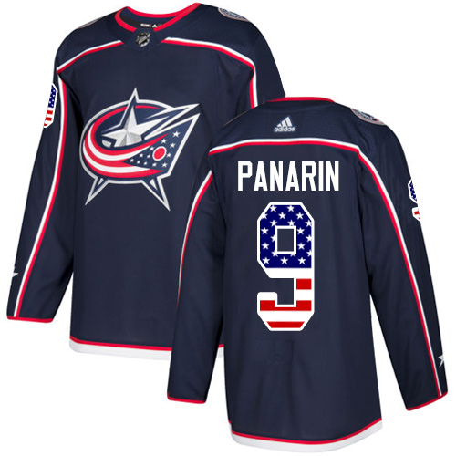 Personalized Youth Columbus Blue Jackets #9 Artemi Panarin Navy Blue Home Authentic USA Flag Stitched NHL Jersey