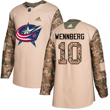 Personalized Youth Columbus Blue Jackets #10 Alexander Wennberg Camo Authentic 2017 Veterans Day Stitched NHL Jersey