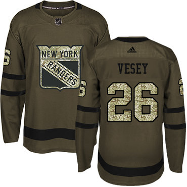 Personalized Youth Detroit Rangers #26 Jimmy Vesey Green Salute to Service Stitched NHL Jersey