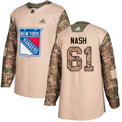 Personalized Youth Detroit Rangers #61 Rick Nash Camo Authentic 2017 Veterans Day Stitched NHL Jersey