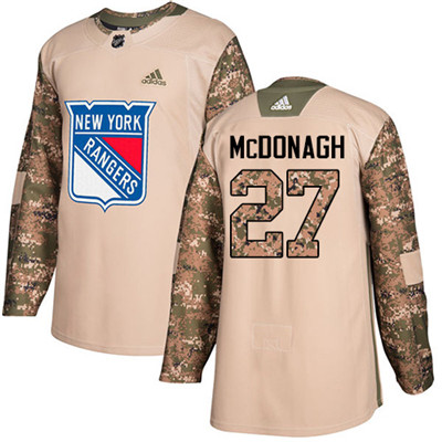 Personalized Youth Detroit Rangers #27 Ryan McDonagh Camo Authentic 2017 Veterans Day Stitched NHL Jersey