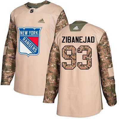 Personalized Youth Detroit Rangers #93 Mika Zibanejad Camo Authentic 2017 Veterans Day Stitched NHL Jersey