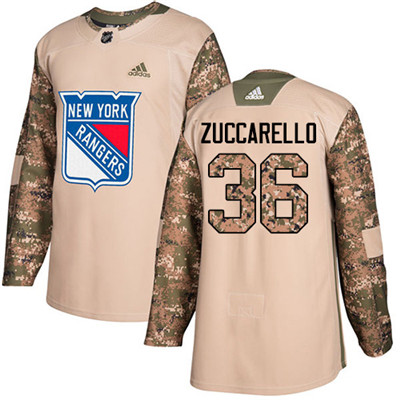 Personalized Youth Detroit Rangers #36 Mats Zuccarello Camo Authentic 2017 Veterans Day Stitched NHL Jersey