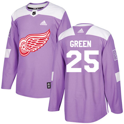 Personalized Youth Detroit Red Wings #25 Mike Green Purple Authentic Fights Cancer Stitched NHL Jersey