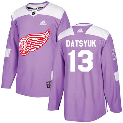 Personalized Youth Detroit Red Wings #13 Pavel Datsyuk Purple Authentic Fights Cancer Stitched NHL Jersey