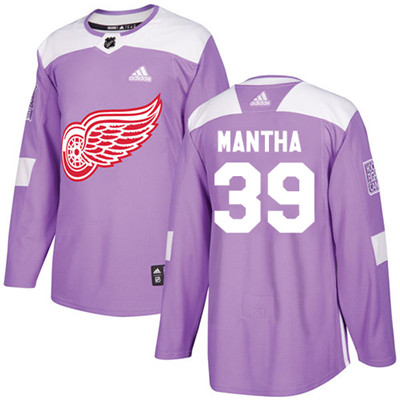 Personalized Youth Detroit Red Wings #39 Anthony Mantha Purple Authentic Fights Cancer Stitched NHL Jersey