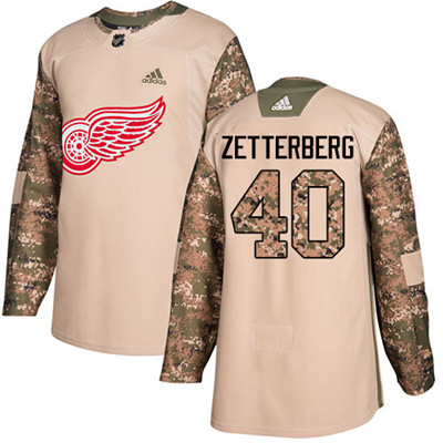 Personalized Youth Detroit Red Wings #40 Henrik Zetterberg Camo Authentic 2017 Veterans Day Stitched NHL Jersey