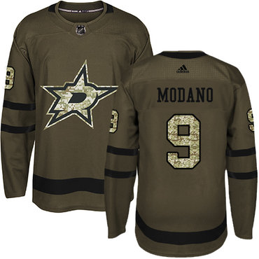 Personalized Youth Dallas Stars #9 Mike Modano Green Salute to Service Stitched NHL Jersey