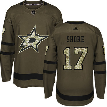 Personalized Youth Dallas Stars #17 Devin Shore Green Salute to Service Stitched NHL Jersey