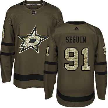 Personalized Youth Dallas Stars #91 Tyler Seguin Green Salute to Service Stitched NHL Jersey