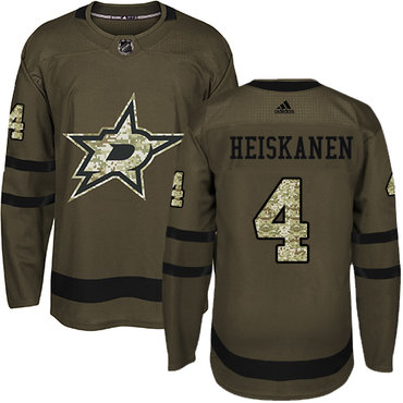 Personalized Youth Dallas Stars #4 Miro Heiskanen Green Salute to Service Stitched NHL Jersey