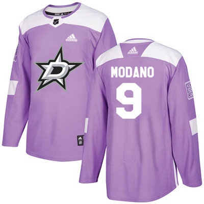 Personalized Youth Dallas Stars #9 Mike Modano Purple Authentic Fights Cancer Stitched NHL Jersey
