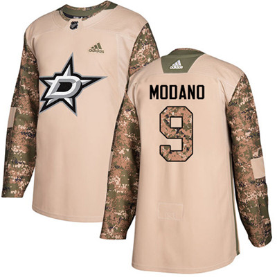Personalized Youth Dallas Stars #9 Mike Modano Camo Authentic 2017 Veterans Day Stitched NHL Jersey
