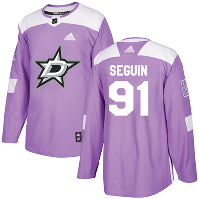Personalized Youth Dallas Stars #91 Tyler Seguin Purple Authentic Fights Cancer Stitched NHL Jersey