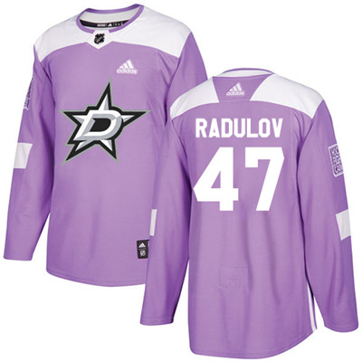 Personalized Youth Dallas Stars #47 Alexander Radulov Purple Authentic Fights Cancer Stitched NHL Jersey