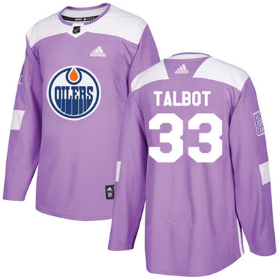 Personalized Youth Edmonton Oilers #33 Cam Talbot Purple Authentic Fights Cancer Stitched NHL Jersey