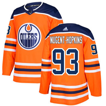 Personalized Youth Edmonton Oilers #93 Ryan Nugent-Hopkins Orange Home Authentic Stitched NHL Jersey