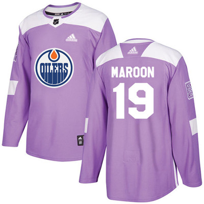 Personalized Youth Edmonton Oilers #19 Patrick Maroon Purple Authentic Fights Cancer Stitched NHL Jersey